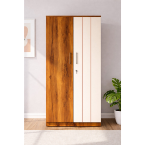 Deer - Engineered Wood Modern 2 Door Wardrobe with T-Patti