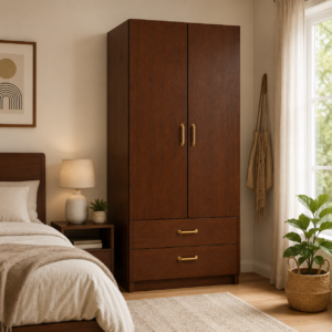 Wardrobe with 4 shelf & 2 Drawer 6X2FT
